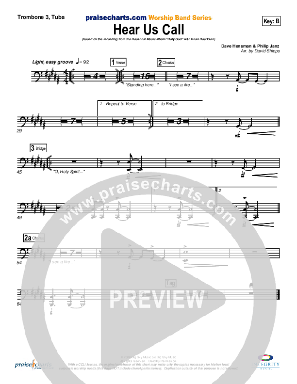 Hear Us Call Trombone 3/Tuba (Brian Doerksen)