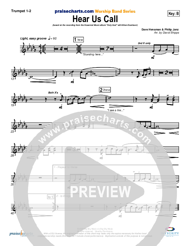 Hear Us Call Trumpet 1,2 (Brian Doerksen)