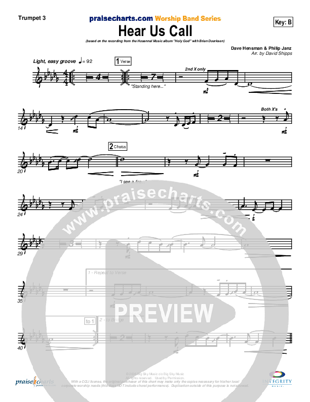 Hear Us Call Trumpet 3 (Brian Doerksen)