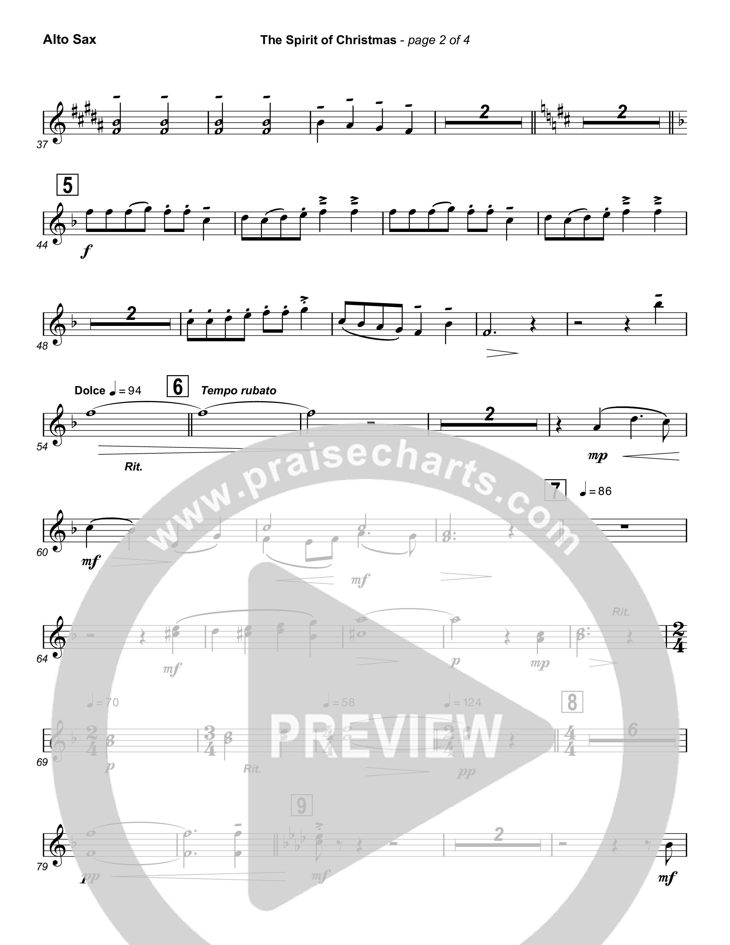 The Spirit Of Christmas (Instrumental) Alto Sax (Michael W. Smith)