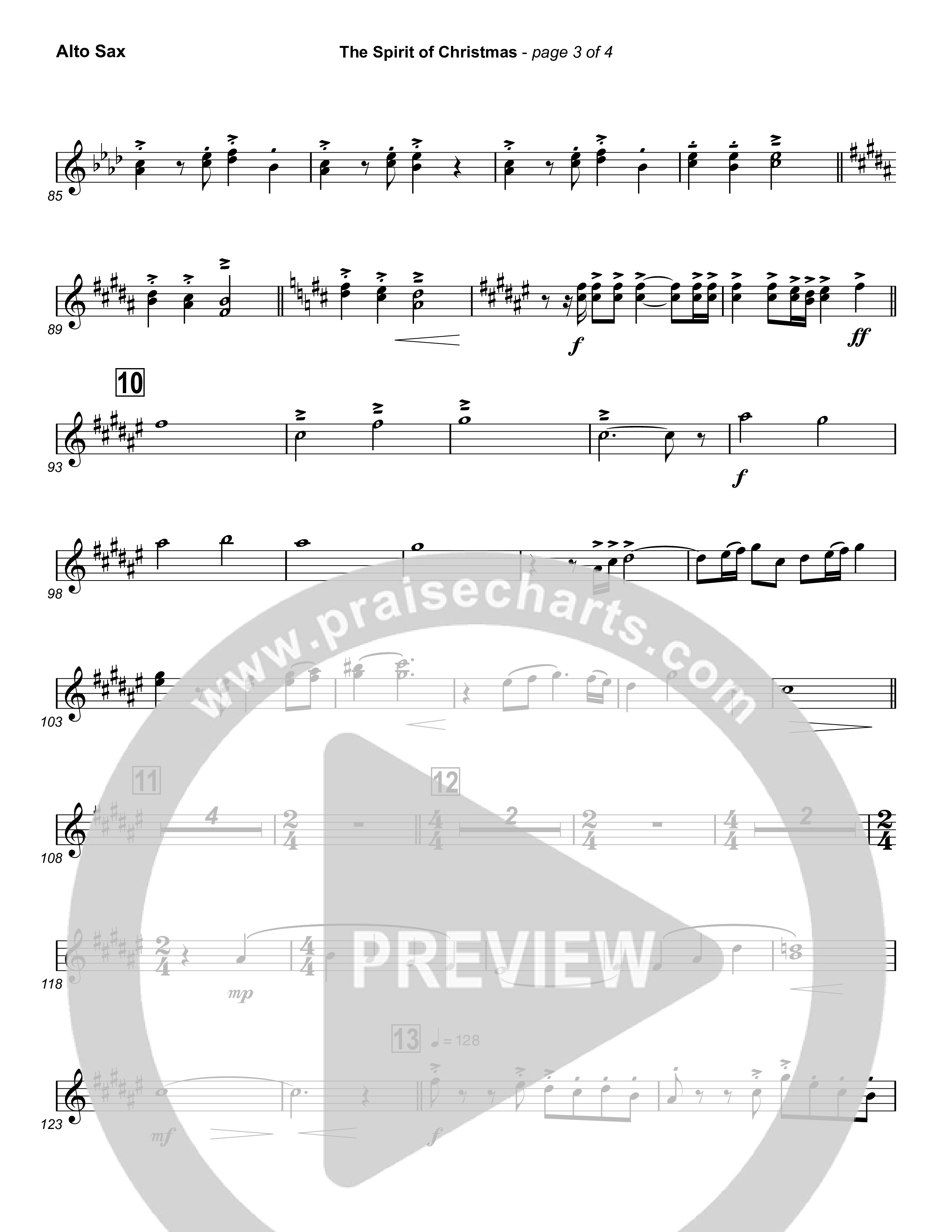 The Spirit Of Christmas (Instrumental) Alto Sax (Michael W. Smith)