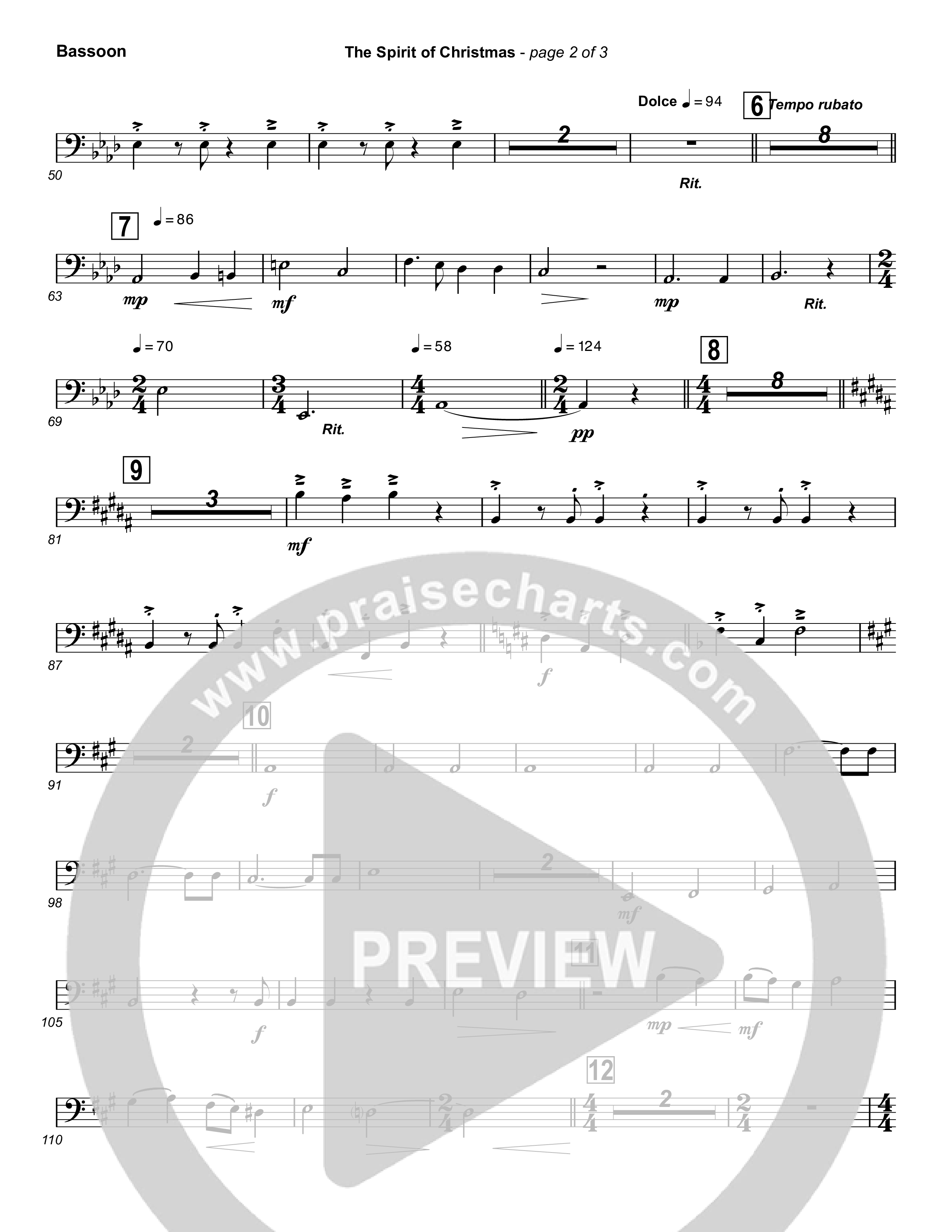 The Spirit Of Christmas (Instrumental) Bassoon (Michael W. Smith)