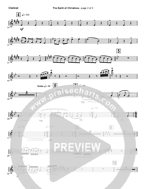 The Spirit Of Christmas (Instrumental) Clarinet (Michael W. Smith)