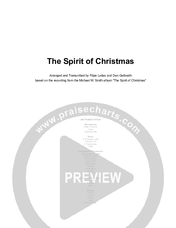 The Spirit Of Christmas (Instrumental) Orchestration (Michael W. Smith)