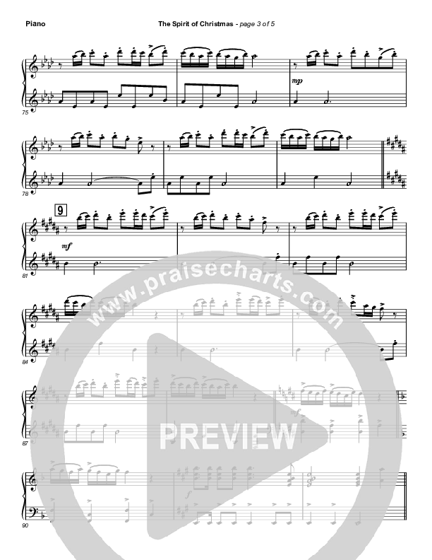 The Spirit Of Christmas (Instrumental) Piano Sheet (Michael W. Smith)