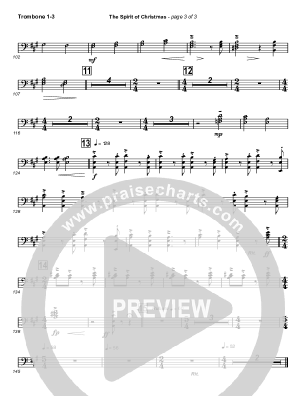 The Spirit Of Christmas (Instrumental) Trombone 1/2/3 (Michael W. Smith)