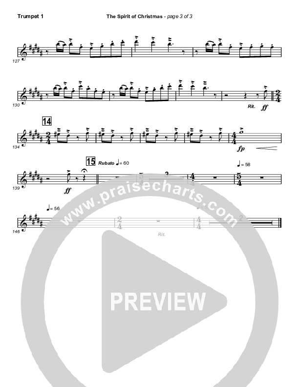 The Spirit Of Christmas (Instrumental) Trumpet 1 (Michael W. Smith)