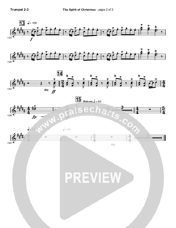 The Spirit Of Christmas (Instrumental) Trumpet 2/3 (Michael W. Smith)
