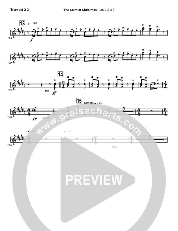 The Spirit Of Christmas (Instrumental) Trumpet 2/3 (Michael W. Smith)