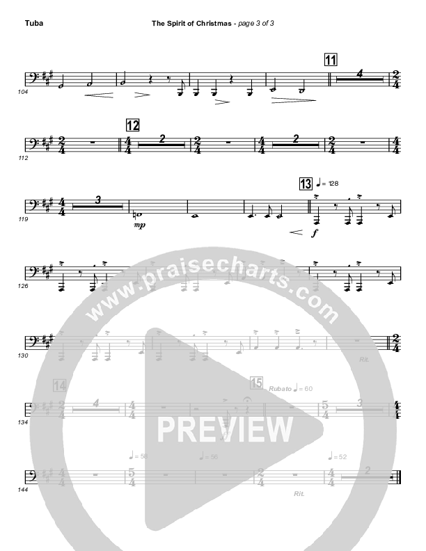 The Spirit Of Christmas (Instrumental) Tuba (Michael W. Smith)