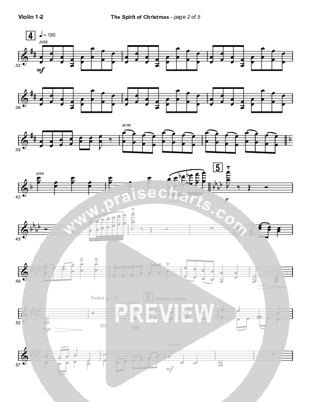 The Spirit Of Christmas (Instrumental) Violin 1/2 (Michael W. Smith)