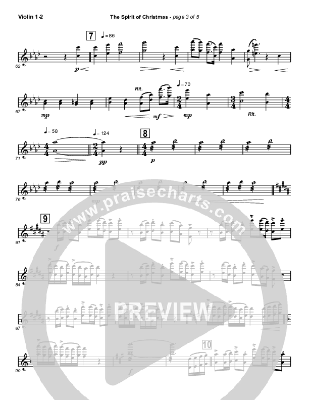 The Spirit Of Christmas (Instrumental) Violin 1/2 (Michael W. Smith)