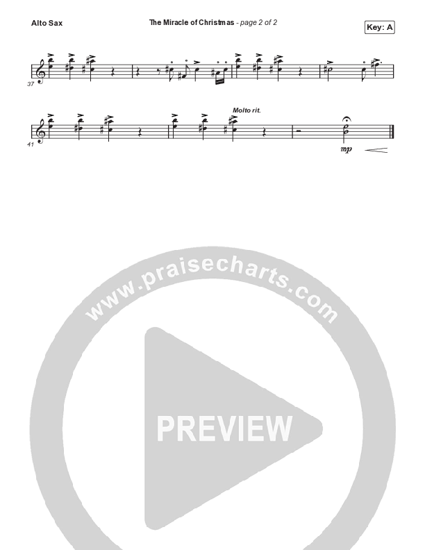 The Miracle Of Christmas (Instrumental) Alto Sax (Michael W. Smith)