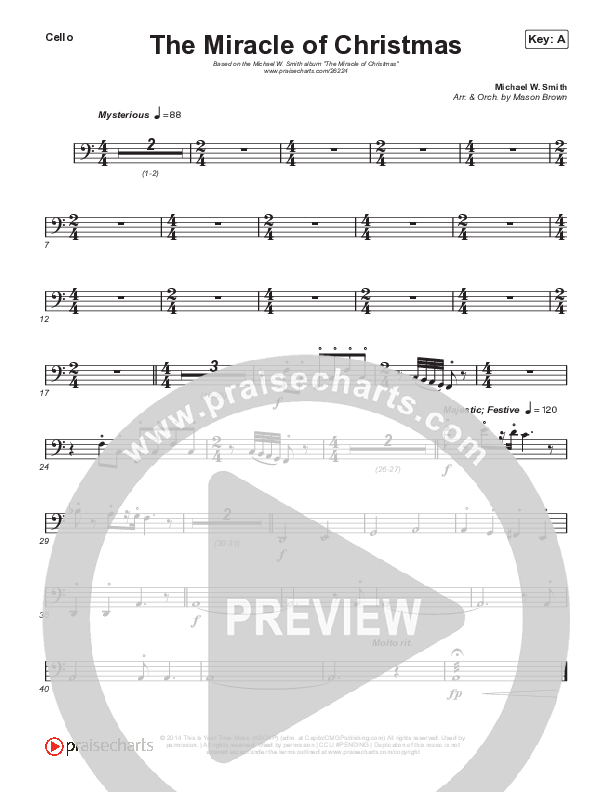 The Miracle Of Christmas (Instrumental) Cello (Michael W. Smith)