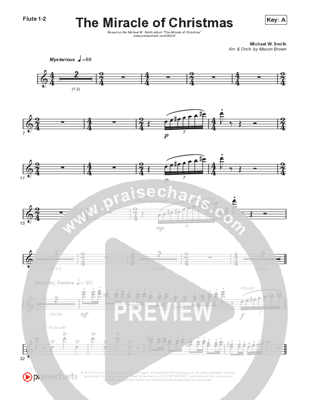 The Miracle Of Christmas (Instrumental) Flute 1/2 (Michael W. Smith)