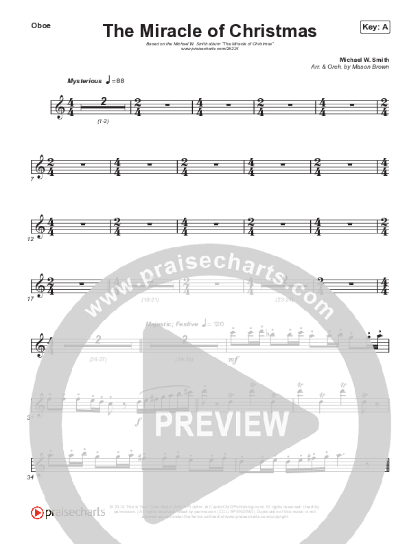 The Miracle Of Christmas (Instrumental) Oboe (Michael W. Smith)