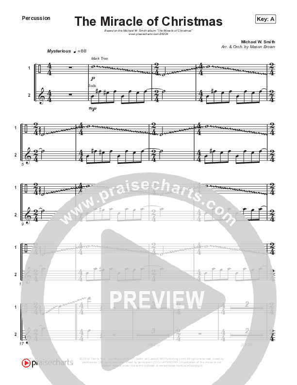 The Miracle Of Christmas (Instrumental) Percussion (Michael W. Smith)