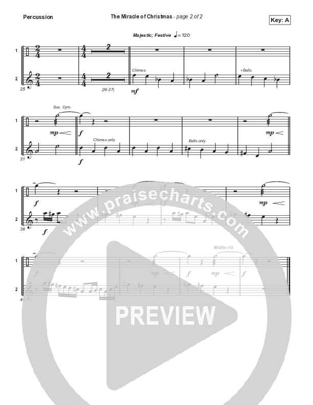 The Miracle Of Christmas (Instrumental) Percussion (Michael W. Smith)