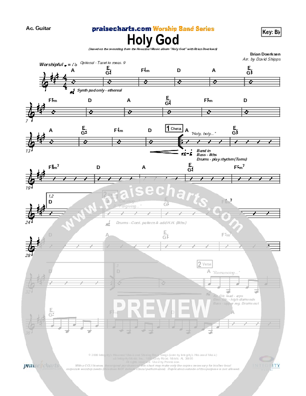 Holy God Acoustic Guitar (Brian Doerksen)