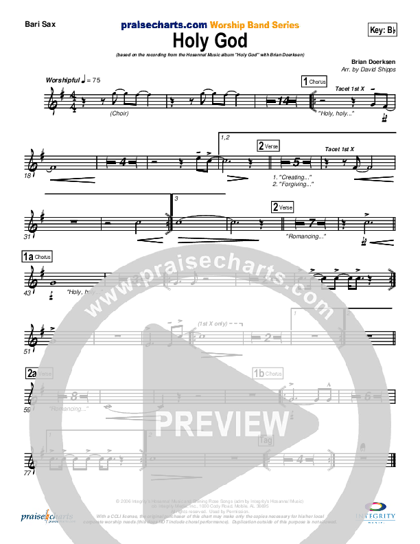 Holy God Bari Sax (Brian Doerksen)
