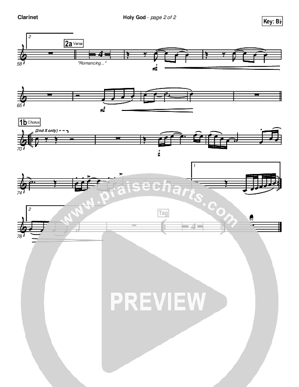 Holy God Clarinet (Brian Doerksen)