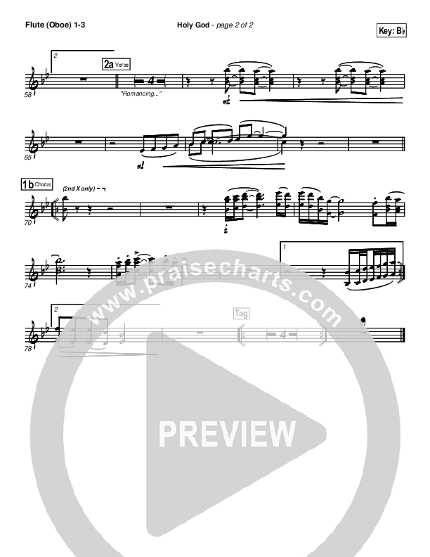 Holy God Flute/Oboe 1/2/3 (Brian Doerksen)