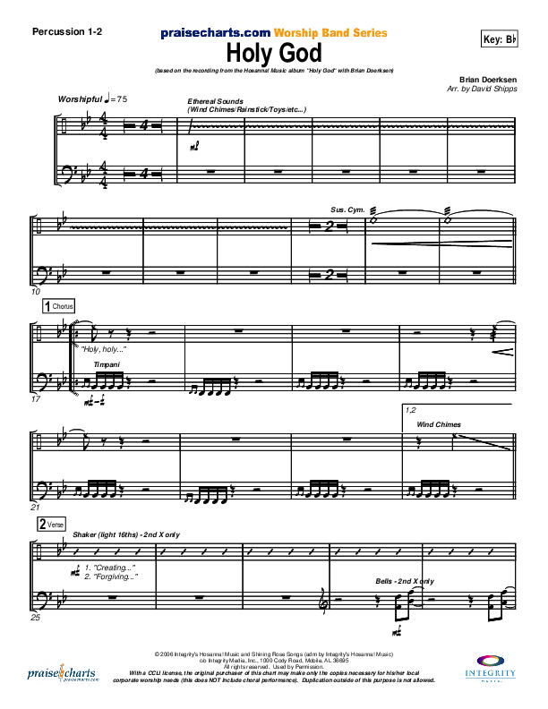 Holy God Percussion 1/2 (Brian Doerksen)