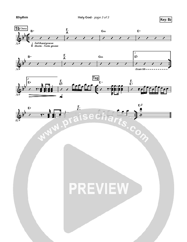 Holy God Rhythm Chart (Brian Doerksen)