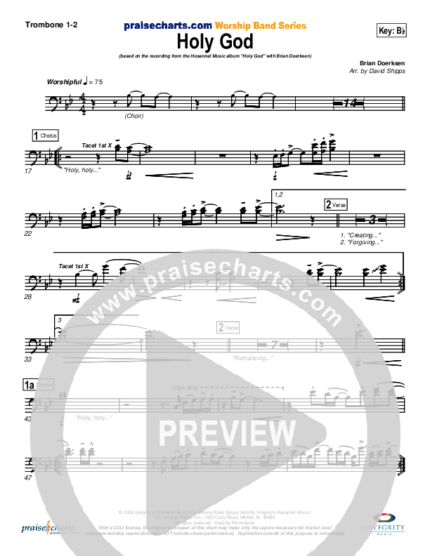 Holy God Trombone 1/2 (Brian Doerksen)