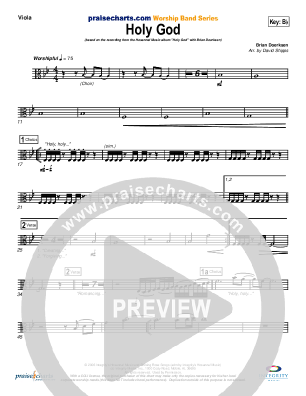 Holy God Viola (Brian Doerksen)