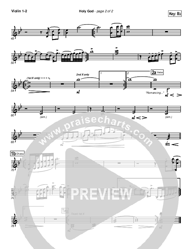 Holy God Violin 1/2 (Brian Doerksen)