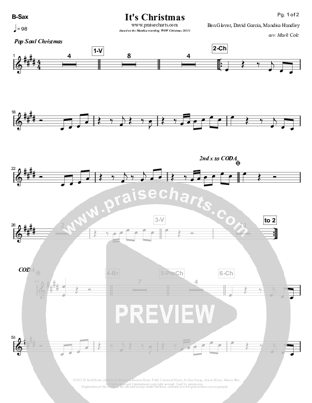 It's Christmas Bari Sax (Mandisa)