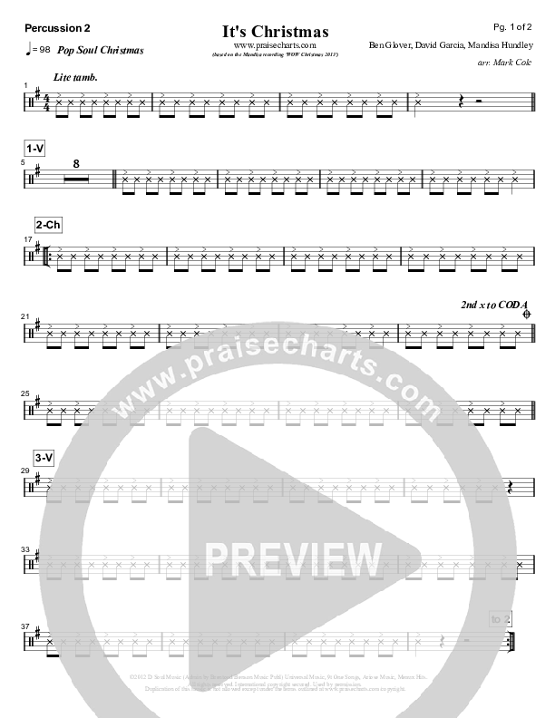 It's Christmas Percussion 1/2 (Mandisa)