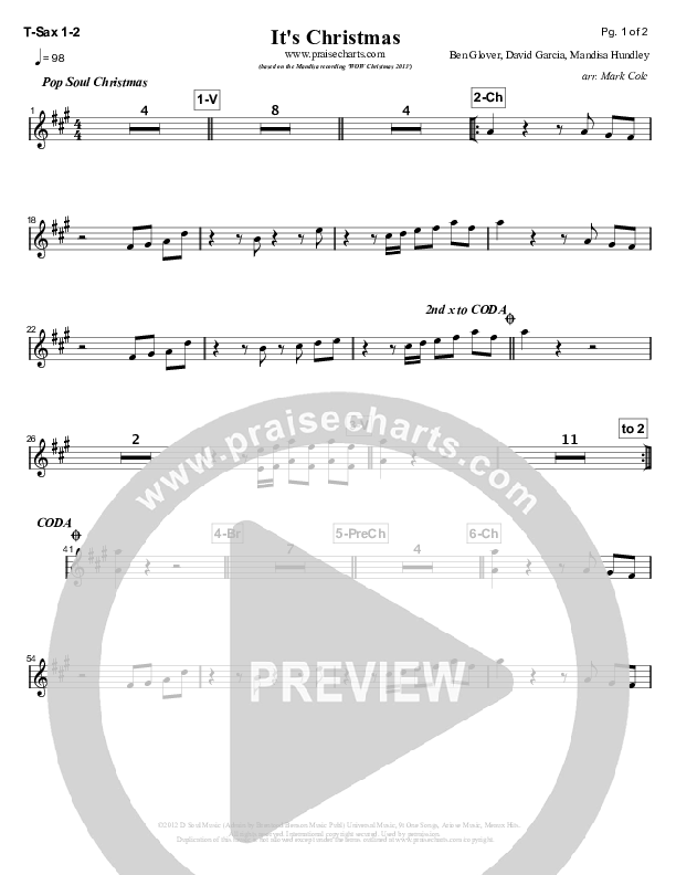 It's Christmas Tenor Sax 2 (Mandisa)