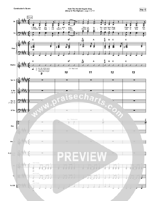 Hark The Herald Angels Sing (Glory In The Highest) Conductor's Score (Rend Collective)