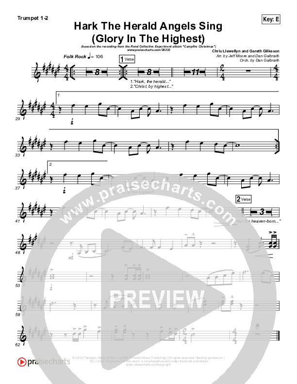 Hark The Herald Angels Sing (Glory In The Highest) Trumpet 1,2 (Rend Collective)