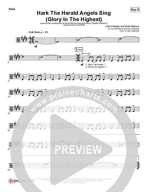 Hark The Herald Angels Sing (Glory In The Highest) Viola (Rend Collective)