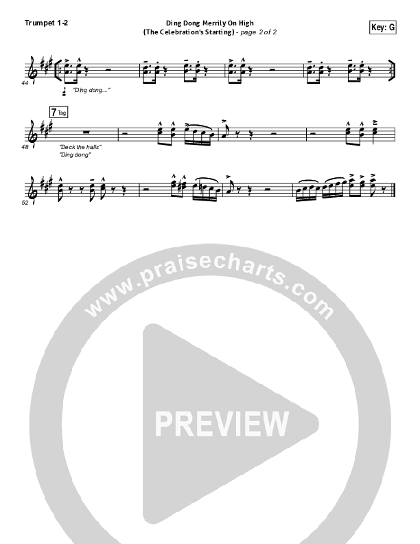 Ding Dong Merrily On High Trumpet 1,2 (Rend Collective)