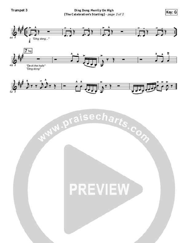 Ding Dong Merrily On High Trumpet 3 (Rend Collective)