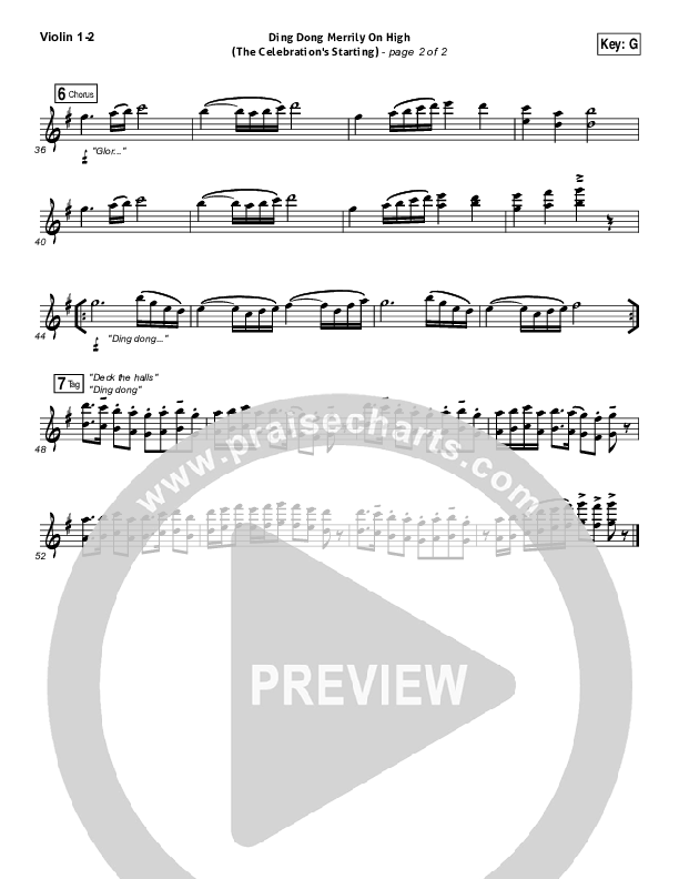 Ding Dong Merrily On High Violin 1/2 (Rend Collective)