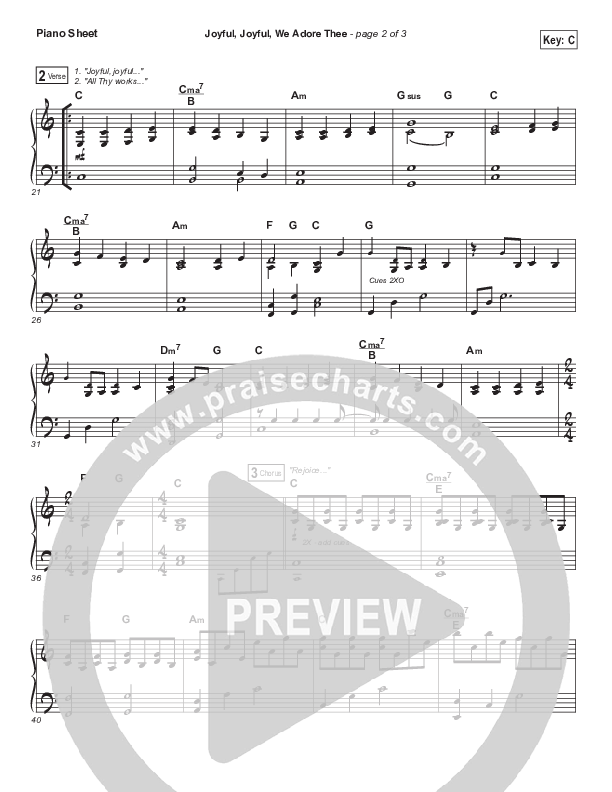 Joyful Joyful We Adore Thee (Rejoice Rejoice) Piano Sheet (Rend Collective)