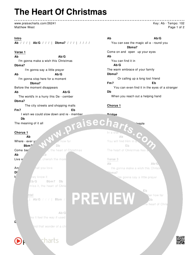The Heart Of Christmas Chords & Lyrics (Matthew West)