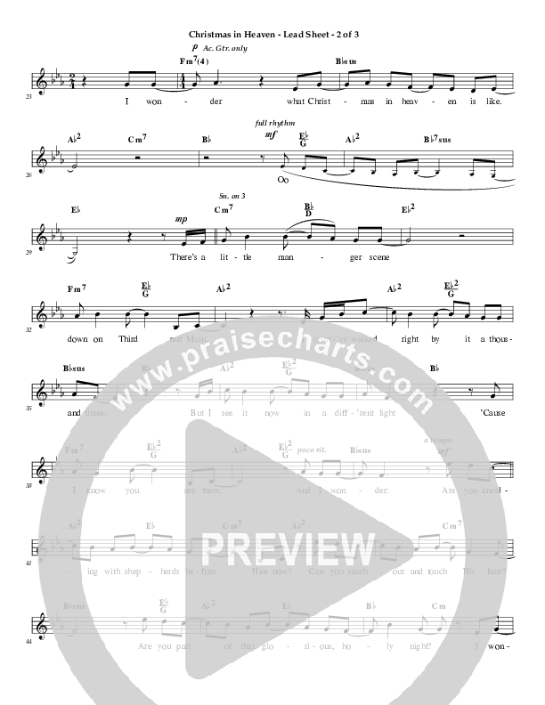 Christmas In Heaven Lead Sheet (Scotty McCreery)