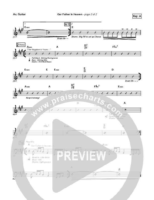 Our Father In Heaven Acoustic Guitar (Brian Doerksen)