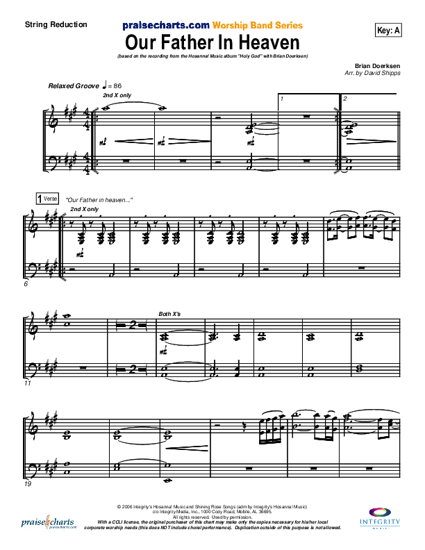 Our Father In Heaven Synth Strings (Brian Doerksen)