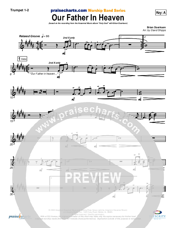 Our Father In Heaven Trumpet 1,2 (Brian Doerksen)