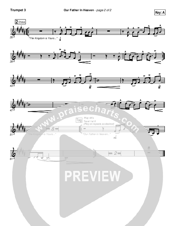 Our Father In Heaven Trumpet 3 (Brian Doerksen)