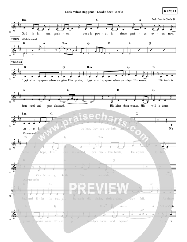 Look What Happens Lead Sheet (Tommy Walker)