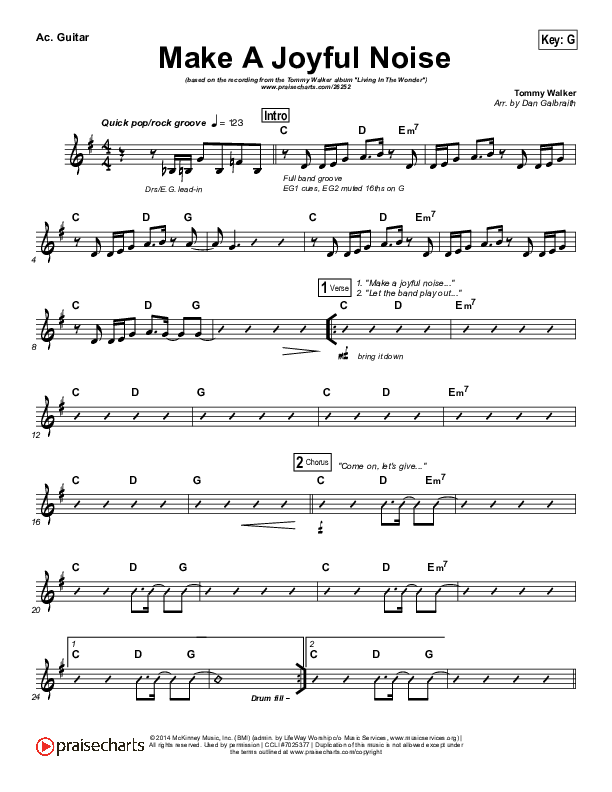 Make A Joyful Noise Acoustic Guitar (Tommy Walker)