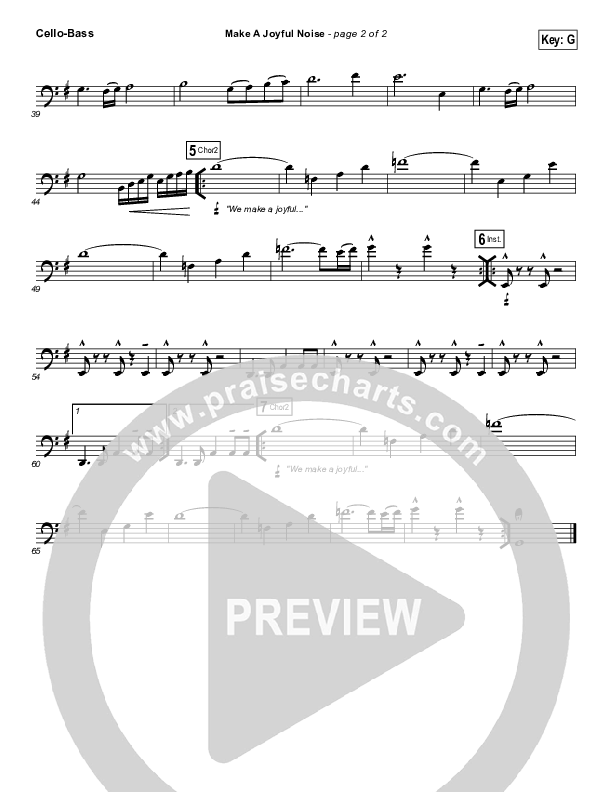 Make A Joyful Noise Cello/Bass (Tommy Walker)